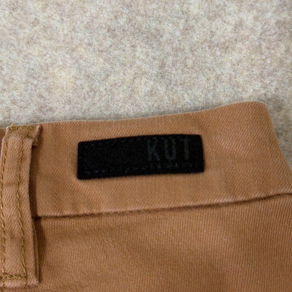 KUT From The Kloth Trouser Shorts Tan Mid Rise Stretch Casual Size 8 - Picture 3 of 15